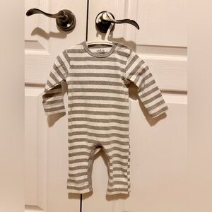 Chick Pea Gray and White Striped Footie